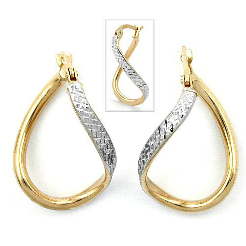 Creolen gedreht teil-rhodiniert Gold 375