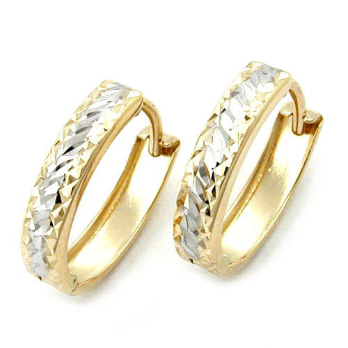 Creolen diamantiert bicolor Gold 375