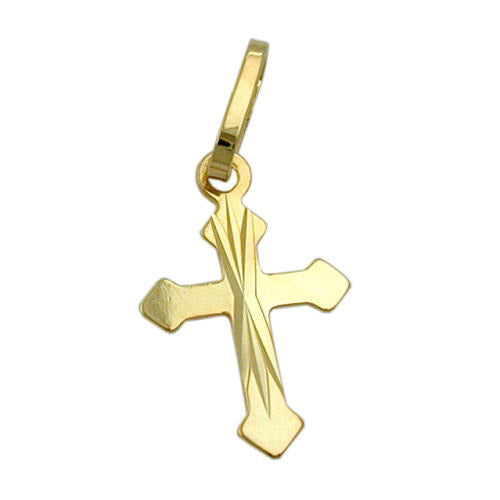 Anhänger 13x8mm kleines Kreuz Gold 375