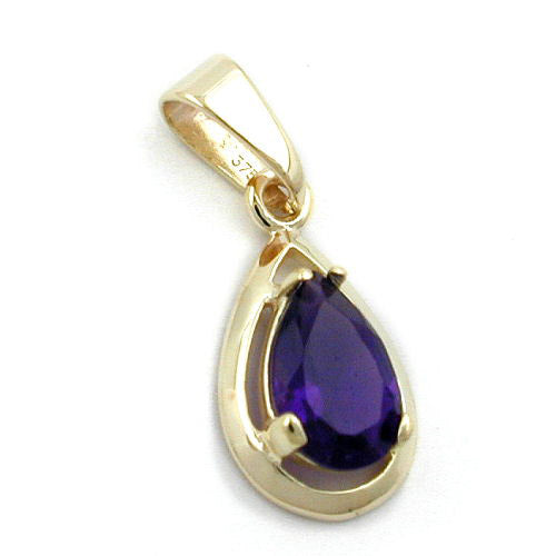 Anhänger Tropfen Amethyst Gold 375