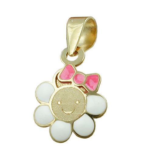 Anhänger Blume mit Gesicht Gold 375