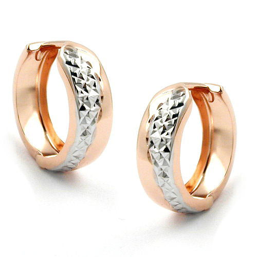Creolen bicolor glänzend 9Kt Rotgold