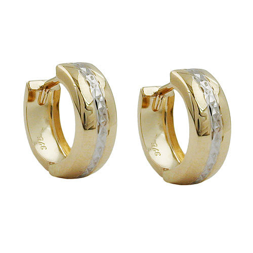 Creolen bicolor diamantiert Gold 375