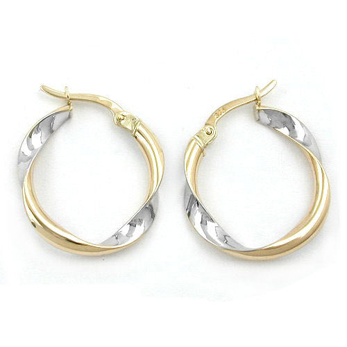 Creolen bicolor rhodiniert Gold 375