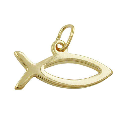 Anhänger Fisch glänzend Gold 333