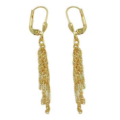 Ohrringe Brisur mit Singapur-Ketten Gold 333