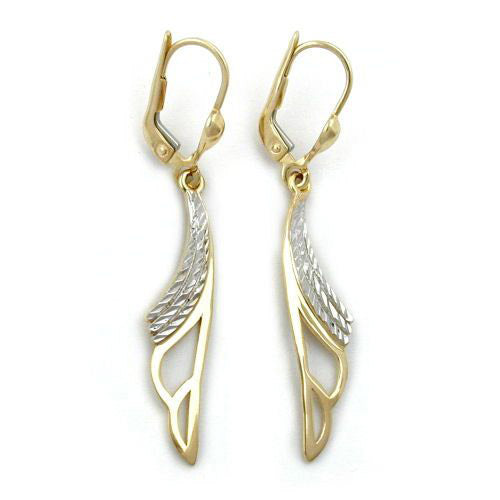 Ohrringe Brisur bicolor gemustert Gold 375
