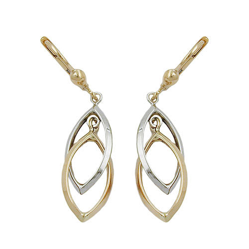 Ohrringe Brisur 2 Ovale bicolor Gold 375