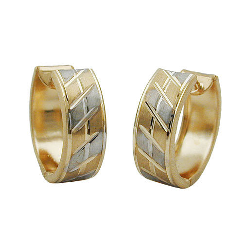 Creolen bicolor diamantiert Gold 375