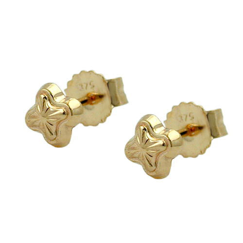 Ohrstecker Stern mit Muster Gold 375