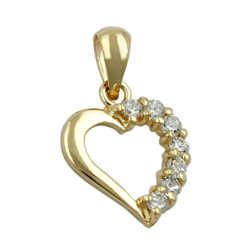 Anhänger Herz mit Zirkonia Gold 375