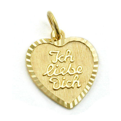 Anhänger Herz -Ich liebe Dich- Gold 375