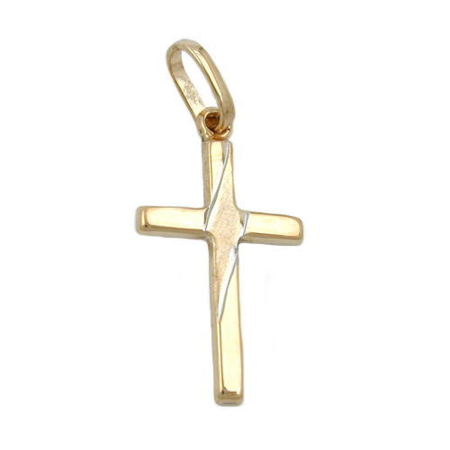 Anhänger Kreuz bicolor Gold 375