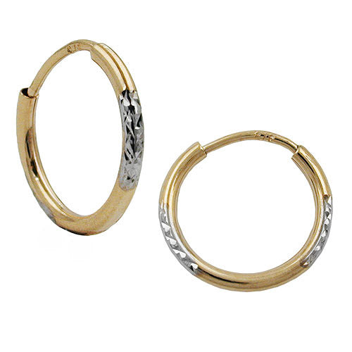 Creolen bicolor diamantiert Gold 375