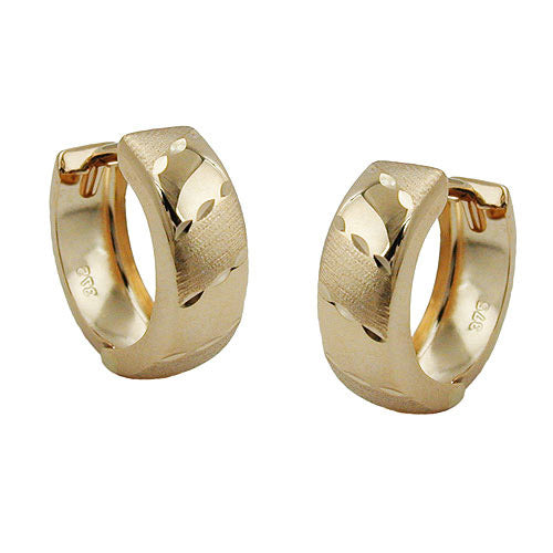 Creolen vorn matt diamantiert Gold 375