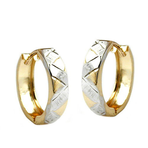 Creolen Klappscharnier bicolor Gold 585