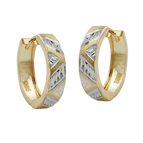 Creolen Klappscharnier bicolor Gold 585