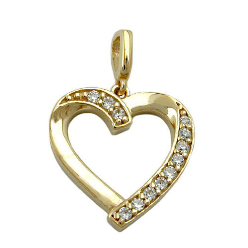 Anhänger Herz mit Zirkonia Gold 375