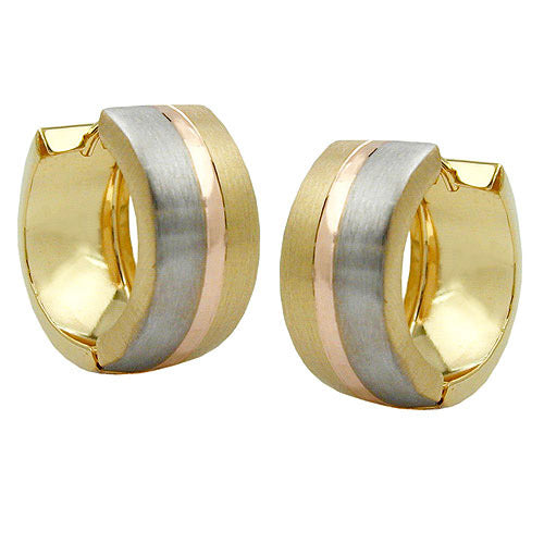 Creolen tricolor matt-glänzend Gold 375