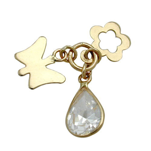 Anhänger Blume Zirkonia Gold 375
