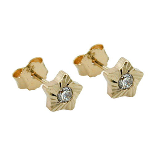 Ohrstecker Stern Zirkonia Gold 375