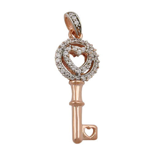 Anhänger bicolor Zirkonia 9Kt Rotgold
