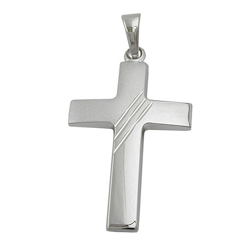 Anhänger Kreuz 9Kt Weißgold