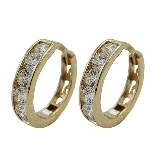 Creolen Klappscharnier Zirkonia Gold 375