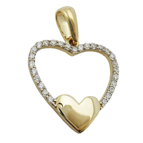 Anhänger Herz Zirkonia Gold 375