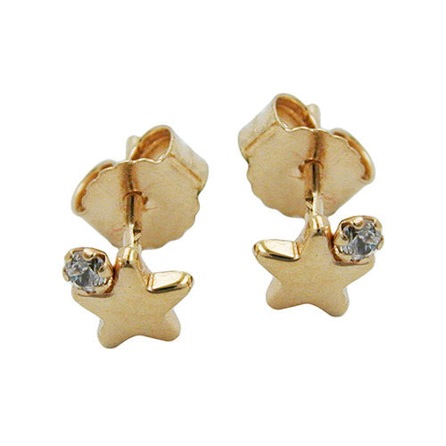Ohrstecker Stern mit Zirkonia Gold 375