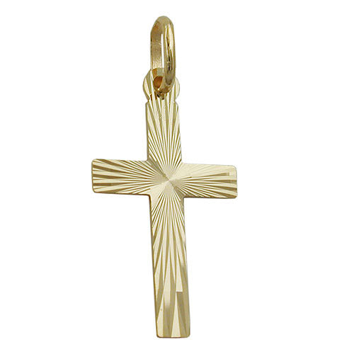 Anhänger 23x13mm Kreuz diamantiert Gold 375
