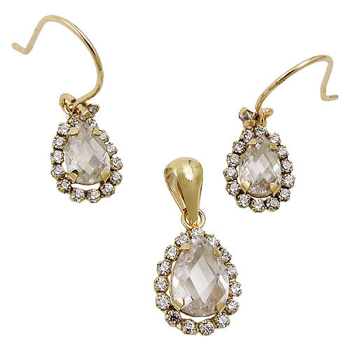 Set Ohrringe Ohrhaken/Anhänger Gold 375