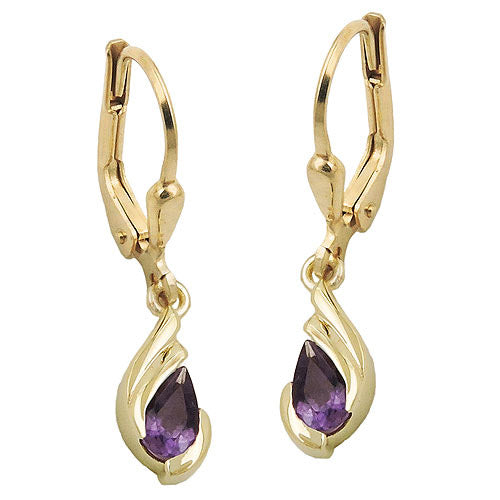 Ohrringe Brisur Tropfen Amethyst Gold 375