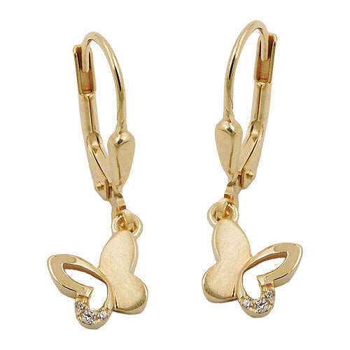 Ohrringe Brisur Schmetterling Zirkonia Gold 375