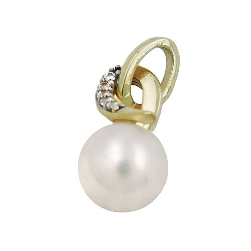 Anhänger Perle mit Zirkonia Gold 375