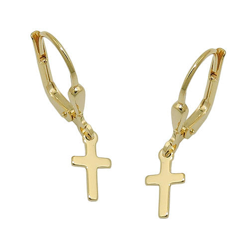 Ohrringe Brisur 9x5mm Kreuz glänzend Gold 333