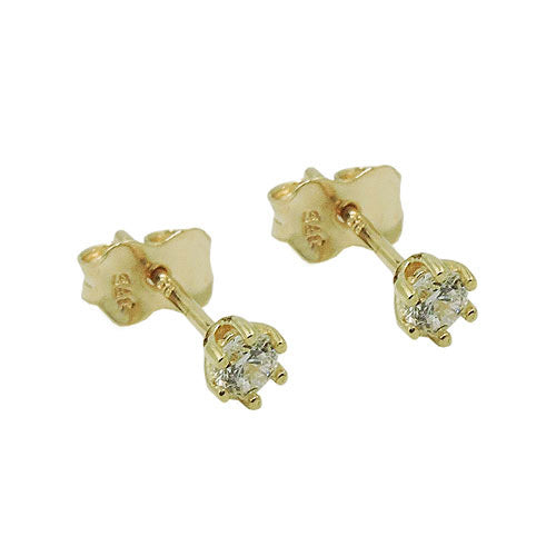 Ohrstecker 3mm Zirkonia Gold 375