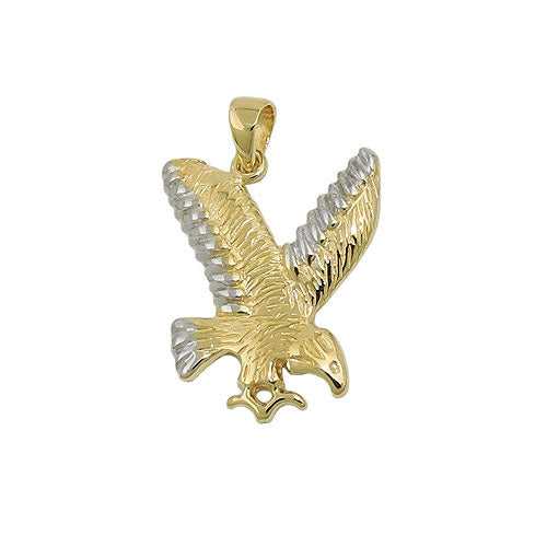 Anhänger Adler bicolor glänzend Gold 375