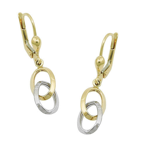 Ohrringe Brisur bicolor durchlegiert Gold 375