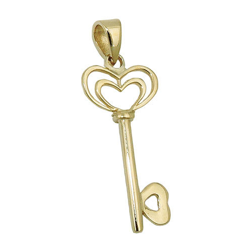 Anhänger Herz Schlüssel Gold 375