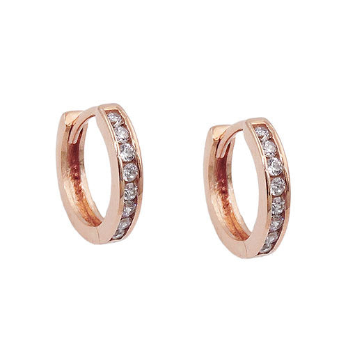 Creolen 11mm mit Zirkonia 9Kt Rotgold