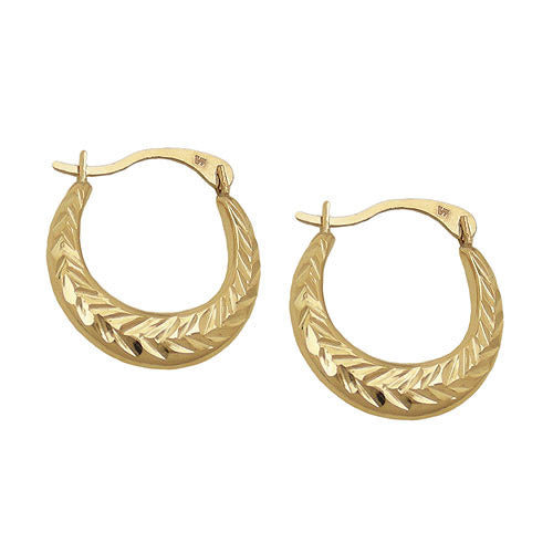 Creolen glänzend diamantiert Gold 375