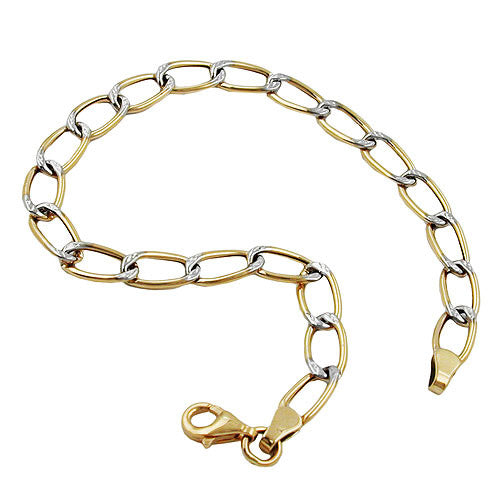 Armband Weitpanzer bicolor Gold 375