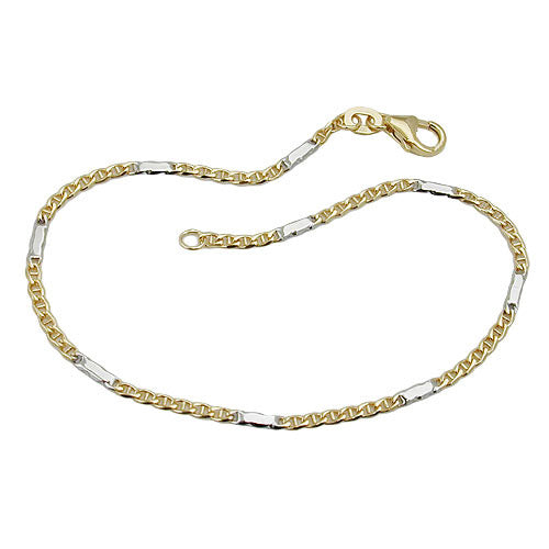 Armband Stegpanzer bicolor Gold 375