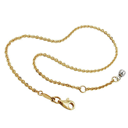 Fußkette Ankerkette mit Endkugel bicolor Gold 375