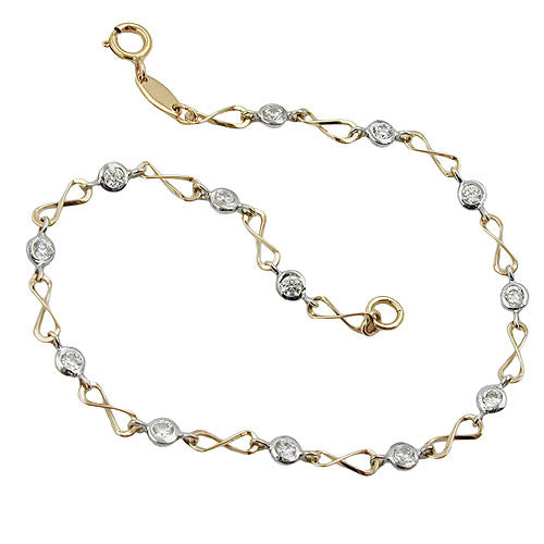 Armband Fantasie bicolor Gold 375