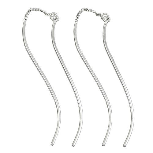 Ohrringe Durchzieher doppelte Welle Silber 925