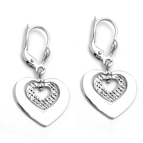 Ohrringe Brisur Herz rhodiniert Silber 925