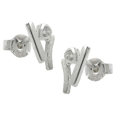 Ohrstecker matt-glänzend Zirkonia Silber 925