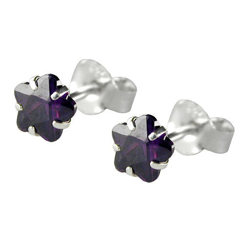 Ohrstecker Zirkonia amethyst Silber 925